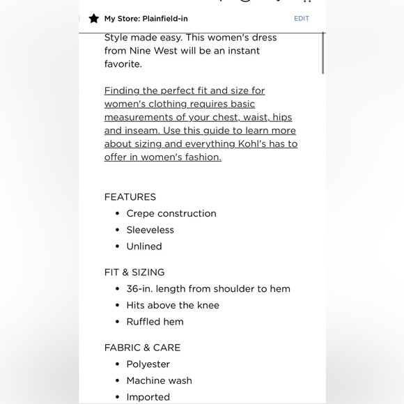 Nine West Button Front Ruffle Hem Dress - Picture 10 of 11